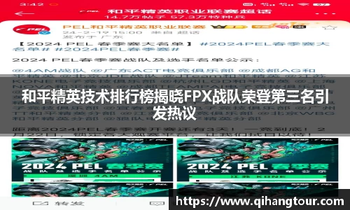 和平精英技术排行榜揭晓FPX战队荣登第三名引发热议